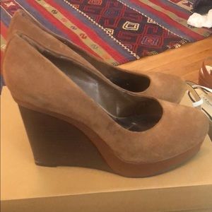 BCBG Suede Platform Wedges